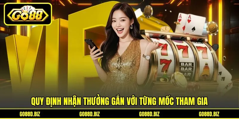 Quy định nhận thưởng gắn với từng mốc tham gia Quy định nhận thưởng gắn với từng mốc tham gia
